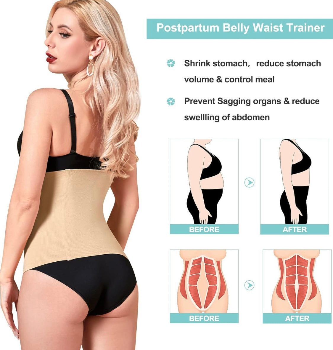 Postpartum Recovery Belt,Body Wraps Works for Tighten Loose Skin