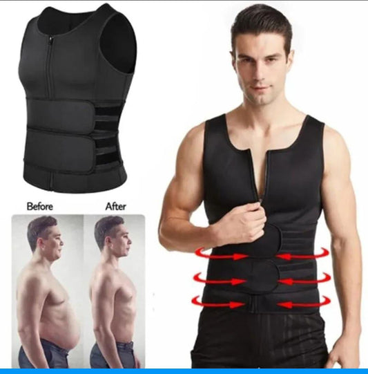 Seamless Men Body Shaper Vest Double Belt Fat burner